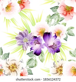 Abstract elegance seamless pattern with floral background