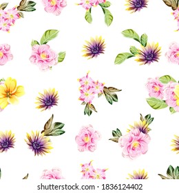 Resumen de la elegancia sin problemas con fondo floral