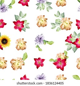 Abstract elegance seamless pattern with floral background