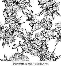 Abstract elegance seamless pattern with floral background