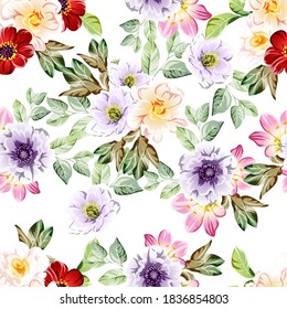 Abstract elegance seamless pattern with floral background