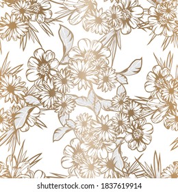 Abstract elegance seamless pattern with floral background