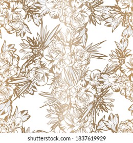 Resumen de la elegancia sin problemas con fondo floral