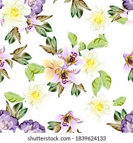 Abstract elegance seamless pattern with floral background