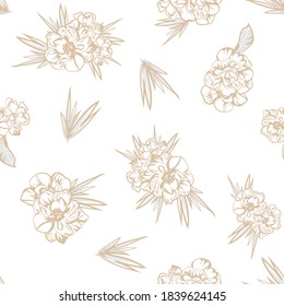Abstract elegance seamless pattern with floral background
