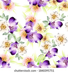 Abstract elegance seamless pattern with floral background