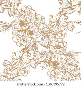 Abstract elegance seamless pattern with floral background