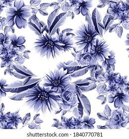 Abstract elegance seamless pattern with floral background