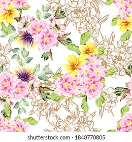 Resumen de la elegancia sin problemas con fondo floral