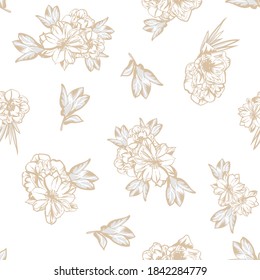 Abstract elegance seamless pattern with floral background
