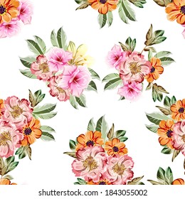 Abstract elegance seamless pattern with floral background