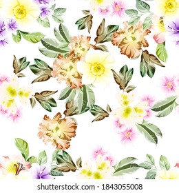 Abstract elegance seamless pattern with floral background