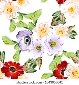 Abstract elegance seamless pattern with floral background