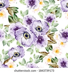 Abstract elegance seamless pattern with floral background