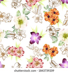 Resumen de la elegancia sin problemas con fondo floral