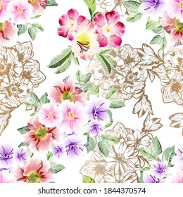 Resumen de la elegancia sin problemas con fondo floral