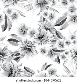 Abstract elegance seamless pattern with floral background