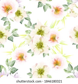 Abstrakte Eleganz, nahtloses Muster mit floralem Hintergrund