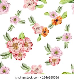 Abstract elegance seamless pattern with floral background