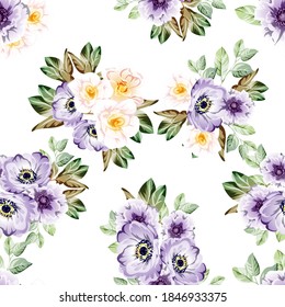 Abstract elegance seamless pattern with floral background