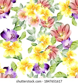 Abstract elegance seamless pattern with floral background
