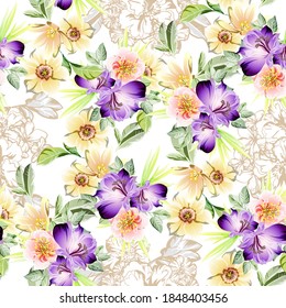 Resumen de la elegancia sin problemas con fondo floral