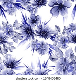 Abstract elegance seamless pattern with floral background