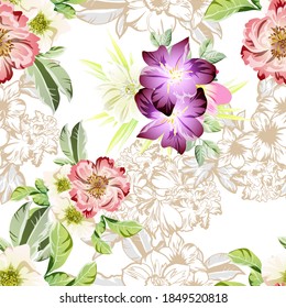 Resumen de la elegancia sin problemas con fondo floral