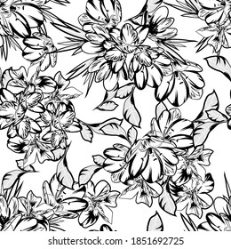 Abstract elegance seamless pattern with floral background