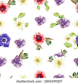 Abstract elegance seamless pattern with floral background