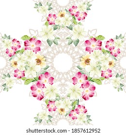 Abstract elegance seamless pattern with floral background