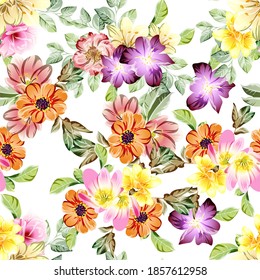 Abstract elegance seamless pattern with floral background