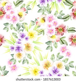 Abstract elegance seamless pattern with floral background