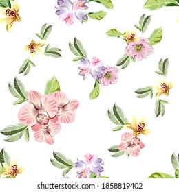 Resumen de la elegancia sin problemas con fondo floral