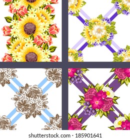Abstract Elegance Seamless pattern with floral background