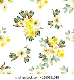 Abstract elegance seamless pattern with floral background