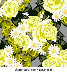 Abstract Elegance Seamless pattern with floral background