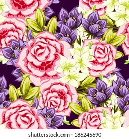 Abstract Elegance Seamless pattern with floral background