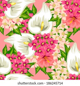 Abstract Elegance Seamless pattern with floral background