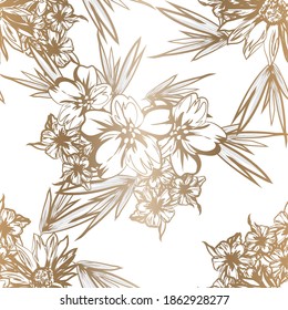 Abstract elegance seamless pattern with floral background