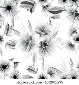 Abstract elegance seamless pattern with floral background