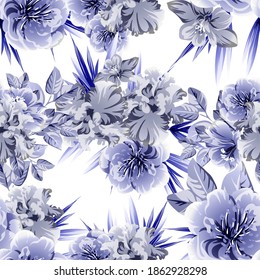 Abstract elegance seamless pattern with floral background