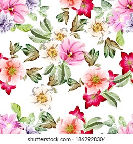 Abstract elegance seamless pattern with floral background