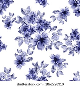 Abstract elegance seamless pattern with floral background