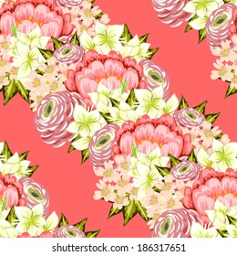 Abstract Elegance Seamless pattern with floral background