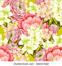 Abstract Elegance Seamless pattern with floral background