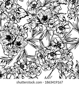 Abstract elegance seamless pattern with floral background