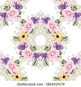 Resumen de la elegancia sin problemas con fondo floral