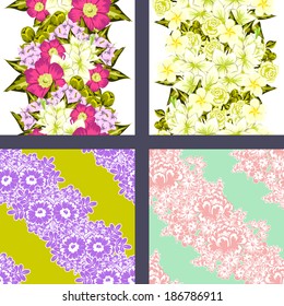 Abstract Elegance Seamless pattern with floral background