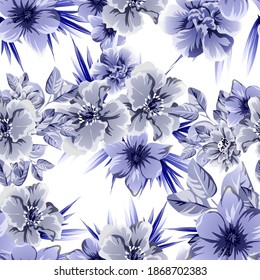 Abstract elegance seamless pattern with floral background